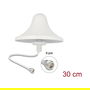 DeLOCK Antena WiFi 4G 2.4 GHz, Omnidireccional, Conector N Hembra, 3 dBi, 30 cm Cable RG-58, Montaje en Techo, Blanco, 90759