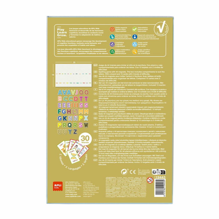 APLI KIDS Juego Magnético Abecedario Bilingüe 44 Piezas