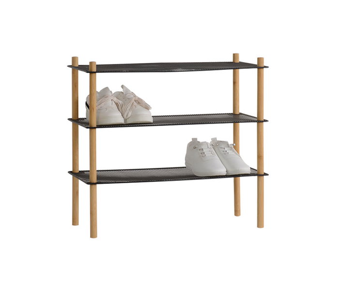 Inde Estanteria Metal-Bambu Rectangular 3 Niveles 26.4 cm (Ancho) x 3.1 cm (Alto) x 63.8 cm (Largo) (4 Unidades)