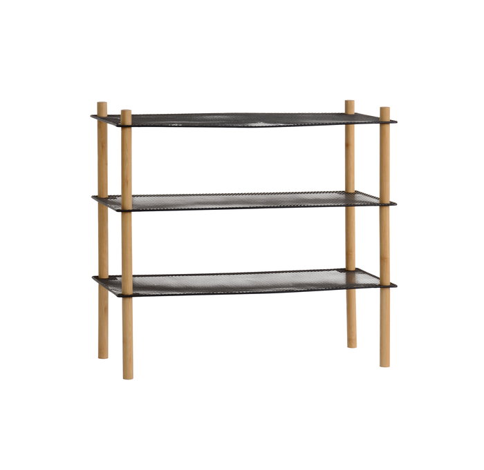 Inde Estanteria Metal-Bambu Rectangular 3 Niveles 26.4 cm (Ancho) x 3.1 cm (Alto) x 63.8 cm (Largo) (4 Unidades)