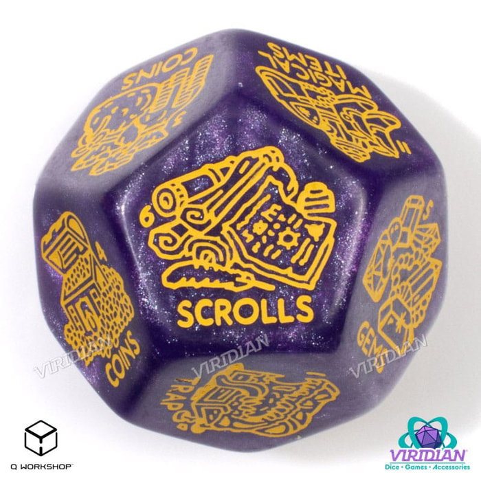 Viridian Jumbo dado Treasure Generator Die D12 Shimmering Purple