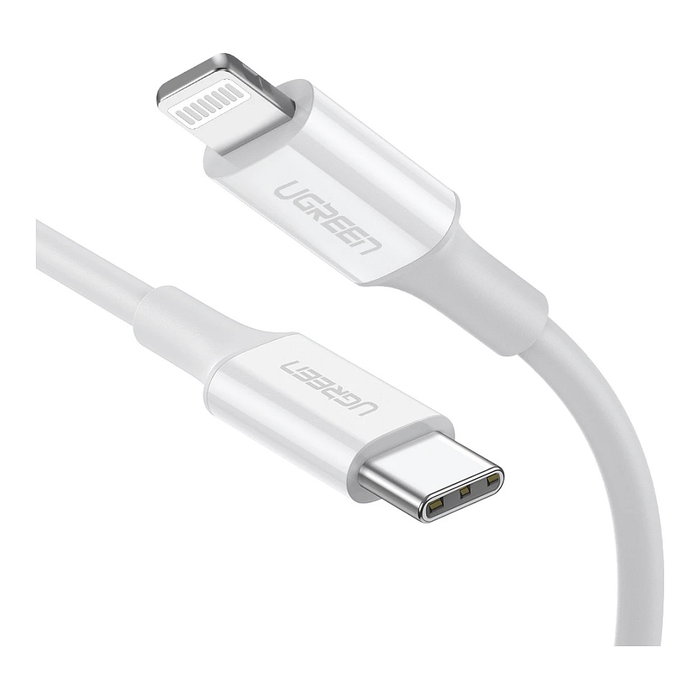 Ugreen Cable USB-C a Lightning 1m Blanco MFi Certificado Ugreen Cable USB-C a Lightning 1m Blanco MFi Certificado