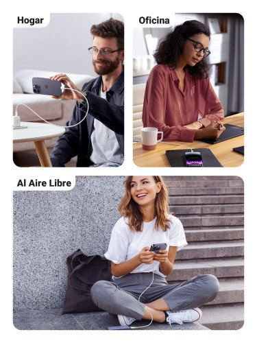 UGREEN 10493 Cable USB-C a Lightning MFi 1m Blanco - Carga Rápida PD 3A, Transferencia Datos 480Mbps, Compatible iPhone, iPad, iPod