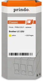 Prindo Classic Cartucho de Tinta Amarillo Compatible con Brother LC22UY 1200F000 Preparación 1200 Páginas