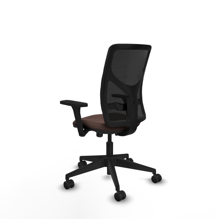 PIQUERAS Y CRESPO Silla de oficina Motilla con mecanismo Sincro/Traslack Marrón oscuro/Negro