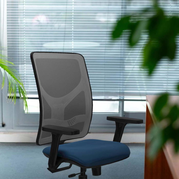 PIQUERAS Y CRESPO Silla de oficina Motilla con mecanismo Sincro/Traslack Marrón oscuro/Negro