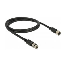 DeLOCK Cable de Extensión M8 Sensor/Actor 6 Pines a 6 Pines Macho/Hembra 1 m Negro IP67 Impermeable Ref. 12690