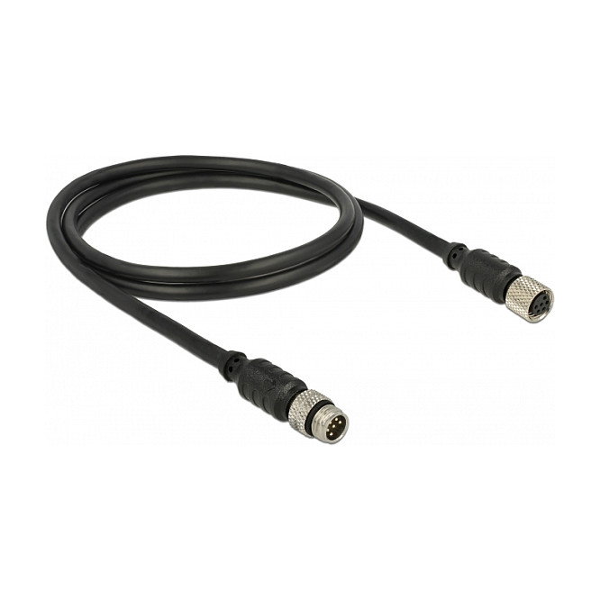 DeLOCK Cable de Extensión M8 Sensor/Actor 6 Pines a 6 Pines Macho/Hembra 1 m Negro IP67 Impermeable Ref. 12690 DeLOCK Cable de Extensión M8 Sensor/Actor 6 Pines a 6 Pines Macho/Hembra 1 m Negro IP67 Impermeable Ref. 12690