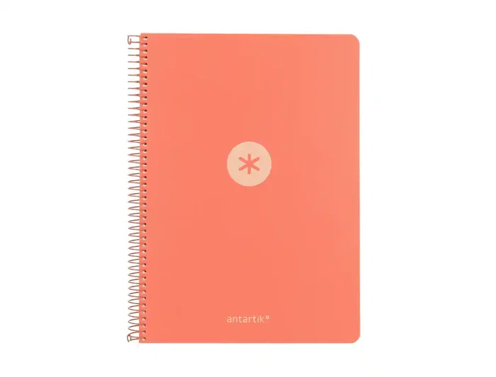 Antartik Cuaderno Espiral A4 Tapa Foam 80 Hojas 90gr Cuadro 4mm con Margen Color Coral