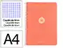 Antartik Cuaderno Espiral A4 Tapa Foam 80 Hojas 90gr Cuadro 4mm con Margen Color Coral