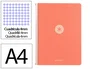 Antartik Cuaderno Espiral A4 Tapa Foam 80 Hojas 90gr Cuadro 4mm con Margen Color Coral