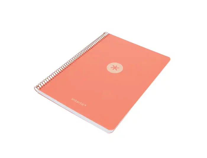 Antartik Cuaderno Espiral A4 Tapa Foam 80 Hojas 90gr Cuadro 4mm con Margen Color Coral
