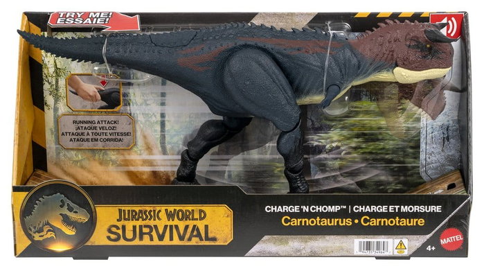 MATTEL Dinosaurio Carnotaurus Jurassic World Charge 'N Chomp