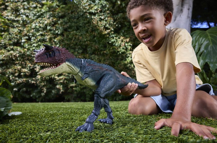 MATTEL Dinosaurio Carnotaurus Jurassic World Charge 'N Chomp