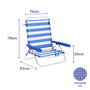 Marbueno Silla Plegable de Aluminio con 5 Posiciones en Rayas Azul y Blanco