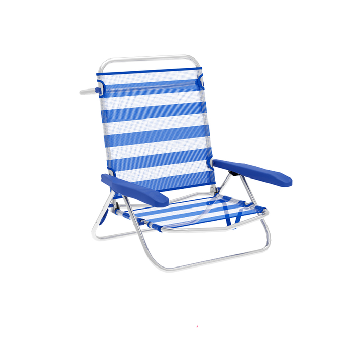 Marbueno Silla Plegable 5 Posiciones Aluminio Rayas Azul y Blanco Playa y Piscina 63X76X78 cm 10314 Marbueno Silla Plegable 5 Posiciones Aluminio Rayas Azul y Blanco Playa y Piscina 63X76X78 cm 10314