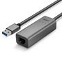 LINDY 43313 Adaptador de red USB-A a RJ-45 Plata