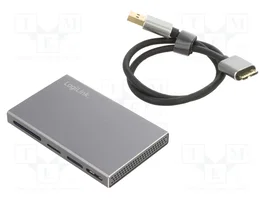 LogiLink Lector de tarjetas USB 3.2 Gen1 5 en 1, carcasa metálica, plateado