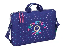 SAFTA Funda Portátil Drop Benetton para Portátiles hasta 15,6'' con Asas de Mano y Bandolera Ajustable