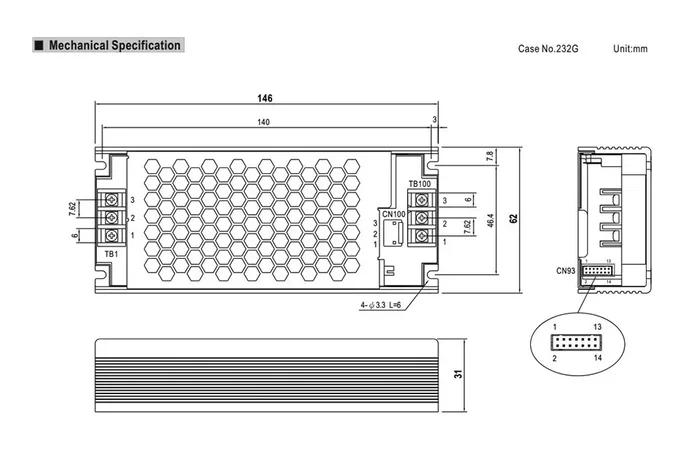 MEAN WELL VFD-350C-230 Controlador de motor DC 350W 1,4A
