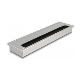 DeLOCK Pasacables para montaje en mesa con cepillo 300 x 80 x 28 mm plata