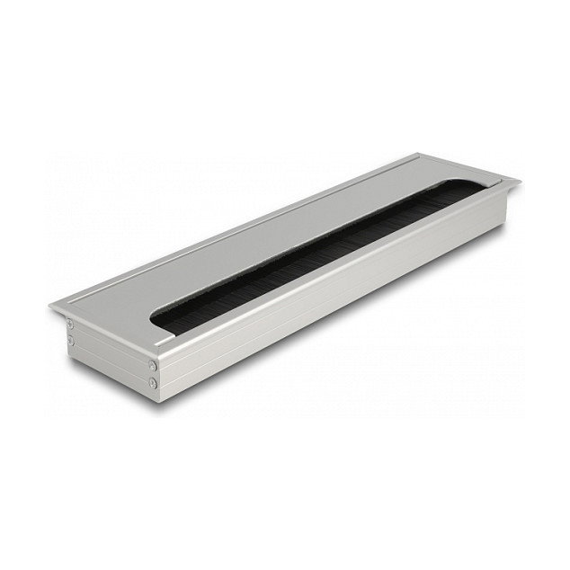 DeLOCK Pasacables para montaje en mesa con cepillo 300 x 80 x 28 mm plata DeLOCK Pasacables para montaje en mesa con cepillo 300 x 80 x 28 mm plata