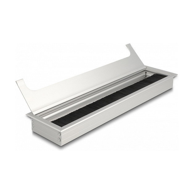 DeLOCK Pasacables para montaje en mesa con cepillo 300 x 80 x 28 mm plata DeLOCK Pasacables para montaje en mesa con cepillo 300 x 80 x 28 mm plata