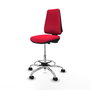 PIQUERAS Y CRESPO Taburete Elche CP Bali rojo base cromada