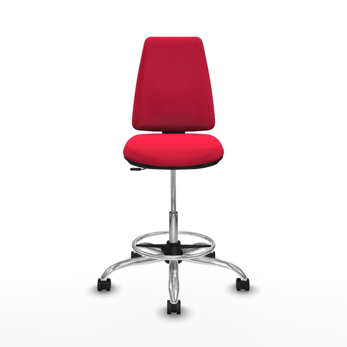 PIQUERAS Y CRESPO Taburete Elche CP Bali rojo base cromada