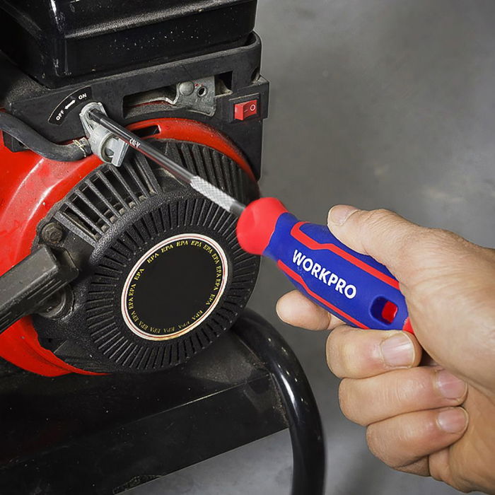 Workpro Destornillador Phillips PH2 x 38 mm Punta Magnética Cromo-Vanadio Mango Ergonómico