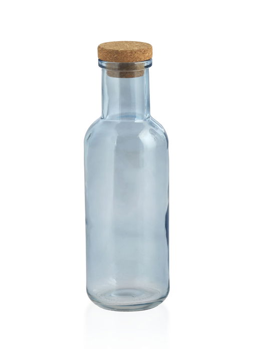 La Mediterran Botella de Vidrio Lisa con Tapón de Corcho Pintado 1L (8.7x8.7x27.8 cm) (24 Unidades)