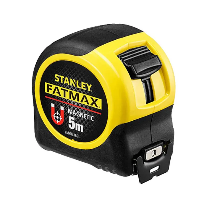 Stanley STA3253560338640 Cinta magnética con gancho de Mylar, 32 mm de ancho x 5 m, resistente a la abrasión