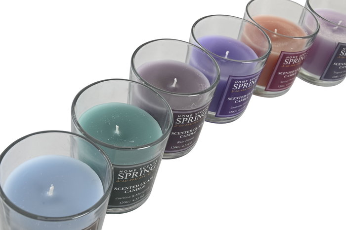 DKD Home Decor Surtido de Velas Perfumadas Florales Multicolor