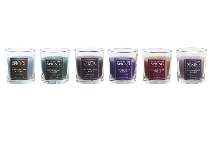 DKD Home Decor Surtido de Velas Perfumadas Florales Multicolor