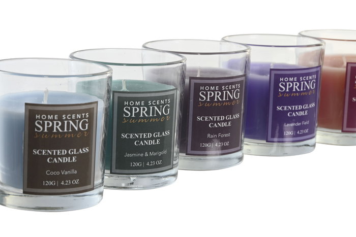 DKD Home Decor Surtido de Velas Perfumadas Florales Multicolor