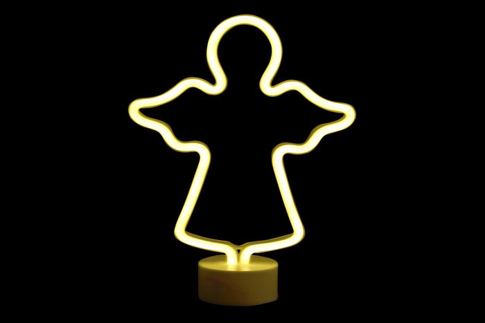 DKD Home Decor Figura Angel Decoracion Luminosa Navidad Tradicional Blanco Led Pp 8 x 29.5 x 23.5 cm