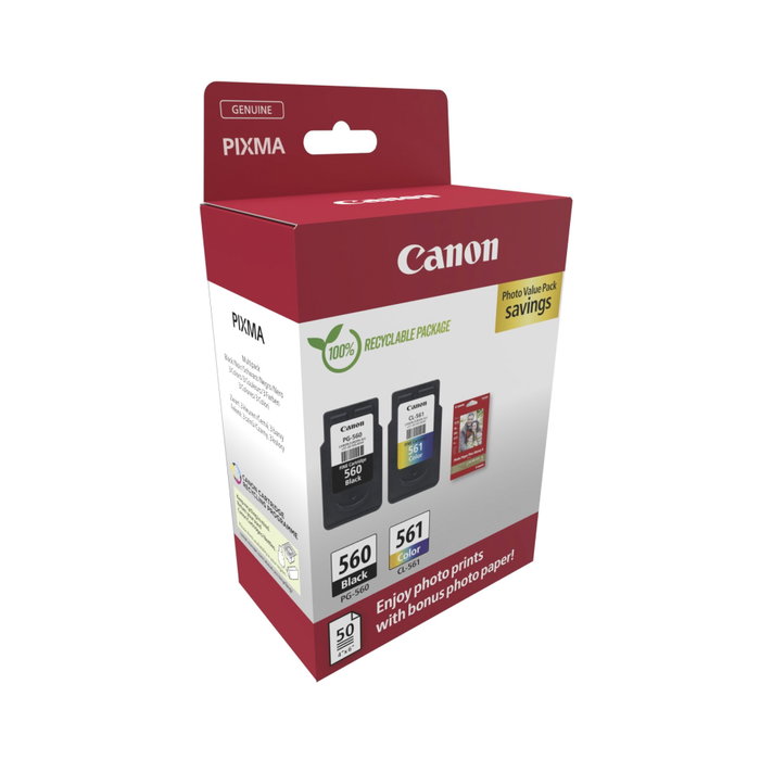 Canon PG-560 + CL-561 Photo Value Pack con Papel Fotográfico Canon PG-560 + CL-561 Photo Value Pack con Papel Fotográfico