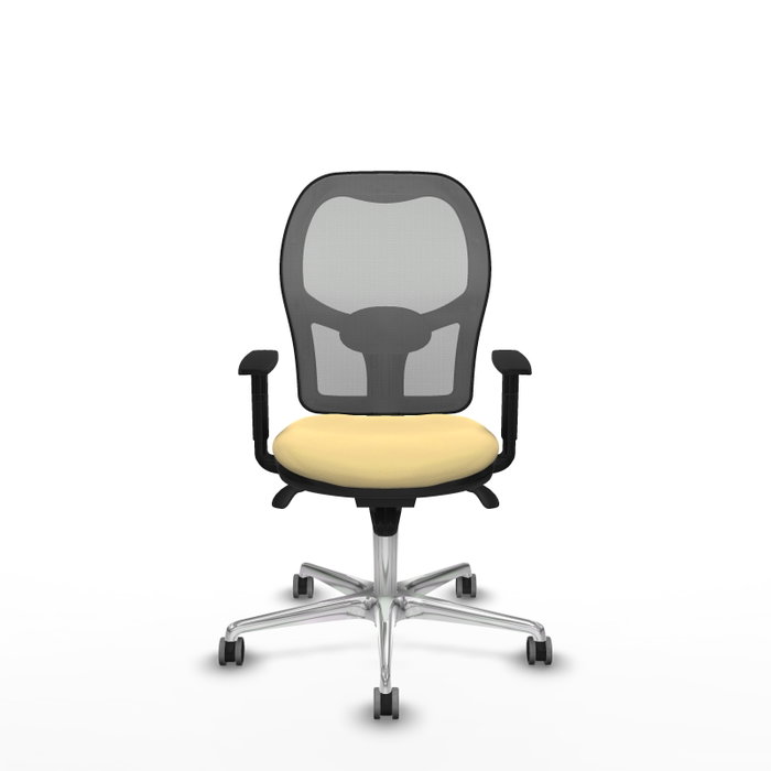 PIQUERAS Y CRESPO Silla de oficina Jorquera con mecanismo Sincro, crema y gris PIQUERAS Y CRESPO Silla de oficina Jorquera con mecanismo Sincro, crema y gris