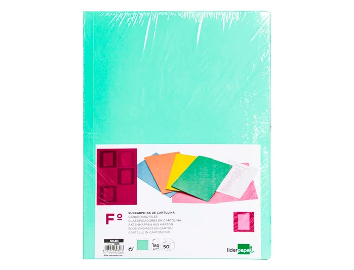 Liderpapel Subcarpeta Folio Verde Pastel 180g/m2