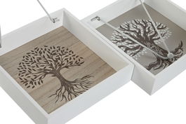 DKD Home Decor Servilletero Tradicional Marron Beige 18 x 4 x 18 cm (4 Unidades)