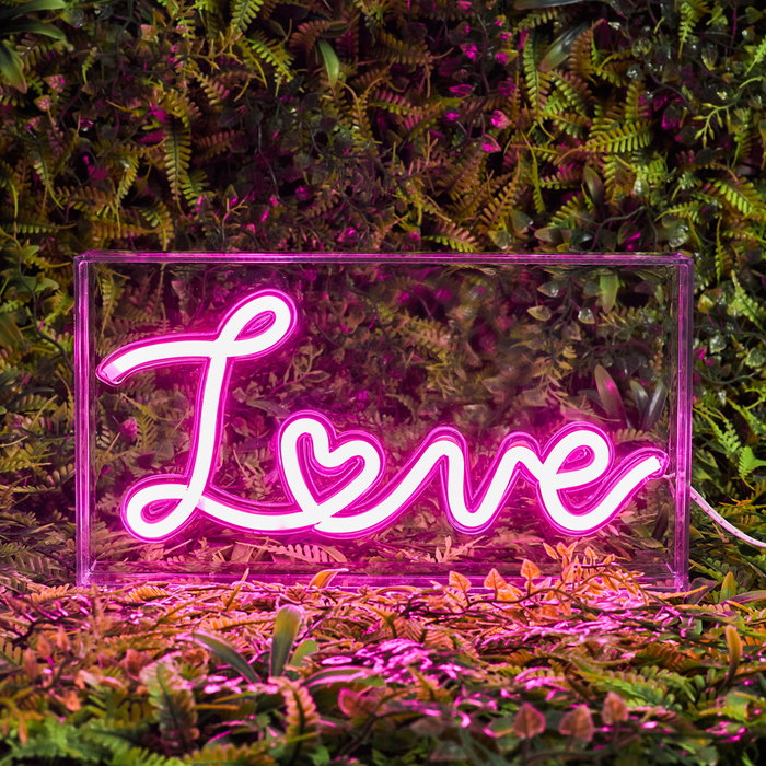 Home Deco Factory Lámpara LED Neon USB Love - Decoración Acrílica con Efecto Neon - Colección Neon