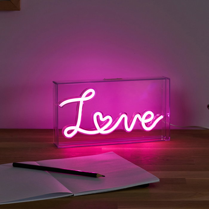 Home Deco Factory Lámpara LED Neon USB Love - Decoración Acrílica con Efecto Neon - Colección Neon