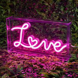 Home Deco Factory Lámpara LED Neon USB Love - Decoración Acrílica con Efecto Neon - Colección Neon