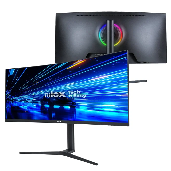 Nilox NXM344KD11 Monitor Gaming Curvo 34" UWQHD (3440x1440), 144Hz, 1ms, Panel MVA, 2xHDMI, 2xDP, Altavoces, VESA, para Videojuegos