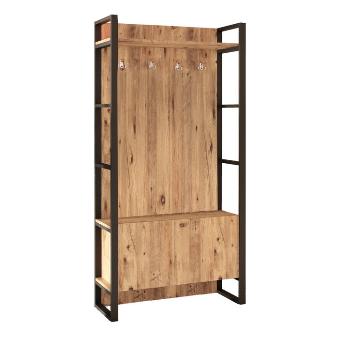Hanah Home Ml13-A Soporte de recibidor moderno e industrial color pino atlántico 90x34x180 cm Hanah Home Ml13-A Soporte de recibidor moderno e industrial color pino atlántico 90x34x180 cm