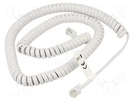 GOOBAY Cable Telefónico Espiral RJ10 Blanco