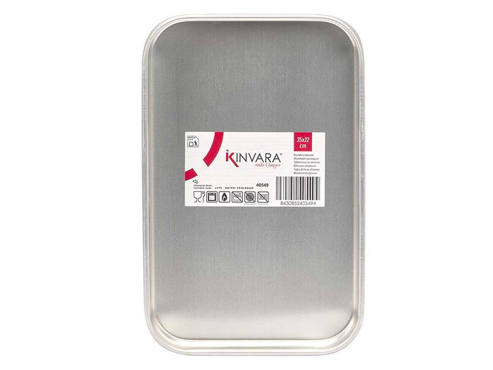 KINVARA Bandeja de Aluminio 35x22cm Plata (Pack de 6) KINVARA Bandeja de Aluminio 35x22cm Plata (Pack de 6)