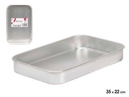 KINVARA Bandeja de Aluminio 35x22cm Plata (Pack de 6)