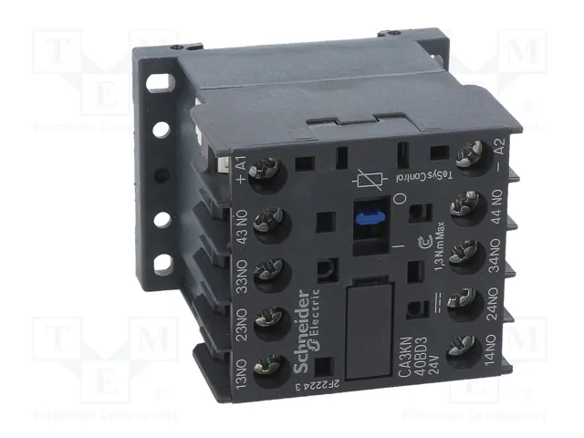 SCHNEIDER ELECTRIC Contactor TeSys D 4-polar NO x4 24VDC 10A CA3KN40BD3