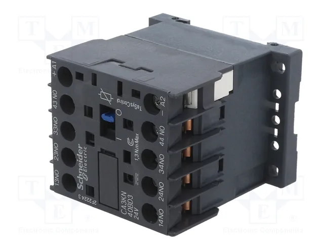SCHNEIDER ELECTRIC Contactor TeSys D 4-polar NO x4 24VDC 10A CA3KN40BD3